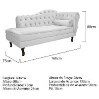 Kit Diva Recamier Diana 160Cm Lado Esquerdo E 02 Poltronas Julia Suede - Amarena Móveis Branco - 1