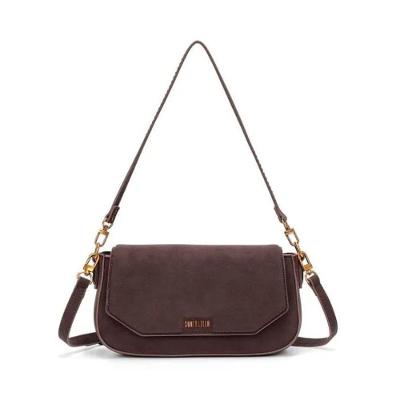 Bolsa Santa Lolla Baguete Nobuck Marrom Dark Feminina