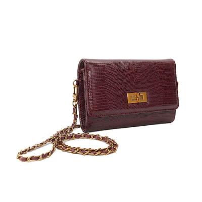 Bolsa Carteira Transversal Santa Lolla Lizard Sintético Roxo Berry