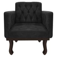 Kit Diva Recamier Diana 160Cm Lado Esquerdo E 01 Poltrona Classic Suede - Amarena Móveis Preto - 3