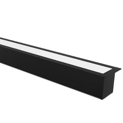 Perfil LED para Embutir Apex 35 Uso Interno Alumínio e Plástico Preto Fosco Taschibra