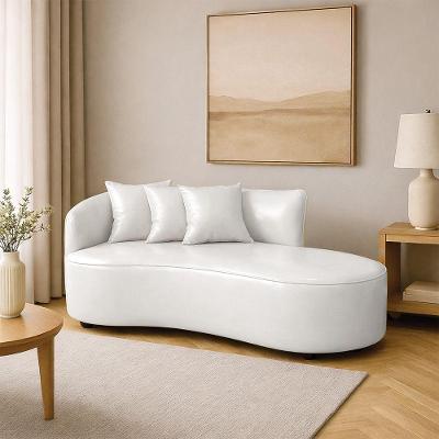 Sofá Morgan 4 Lugares 220CM Branco Sintético D'Rossi