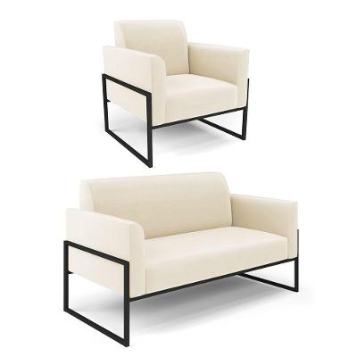 Sofá Namoradeira Marisa 2 Lugares Fixo 114CM Marsala Veludo D'Rossi