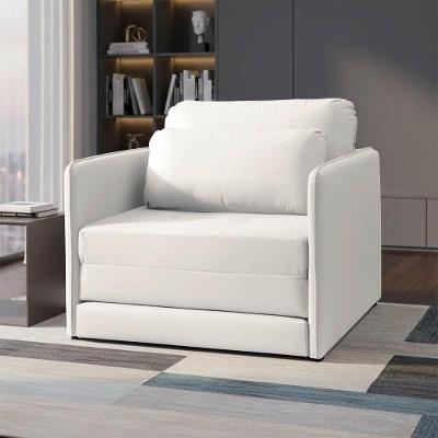 Poltrona Cama Retrátil Dália Veludo Espuma HR Off White D'Rossi