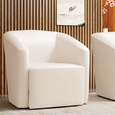Poltrona Decorativa Stella Max Sintético PU Anatômica Bege D'Rossi