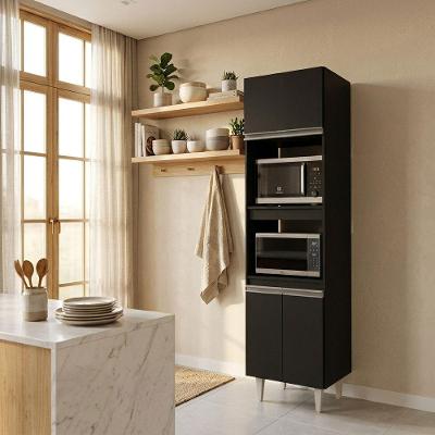 Paneleiro Torre Ruth 2 Portas MDP 56CM Preto D'Rossi