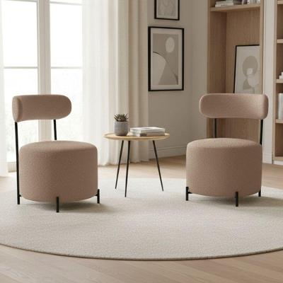 Kit 2 Poltronas Virgínia Decorativas Bouclê Pés Aço Marrom D'Rossi