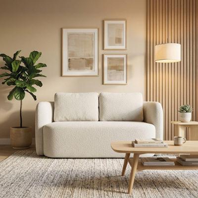 Sofá Helio 2 Lugares 160CM Bege Suede D'Rossi