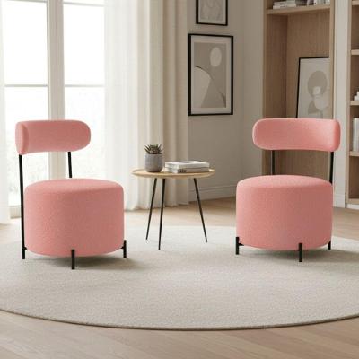 Kit 2 Poltronas Virgínia Decorativas Bouclê Rose Pés Aço D'Rossi