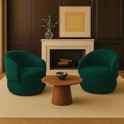 Kit 2 Poltronas Decorativas Névoa Bouclê Confortável Verde D'Rossi