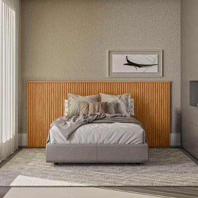 Cabeceira Queen Eloise L04 241cm Ripado no Box MDF-MDP Nature D'Rossi