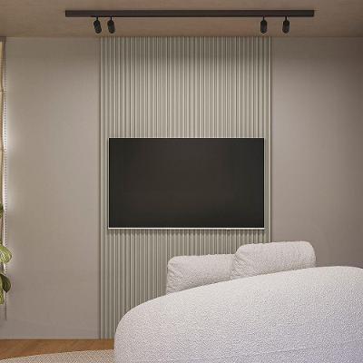 Painel de TV Ripado Modular Marisa L04 60" 141CM MDF-MDP Gris D'Rossi