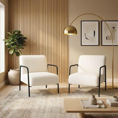 Kit 2 Poltronas Decorativas Helena Suede Confortável Off White D'Rossi