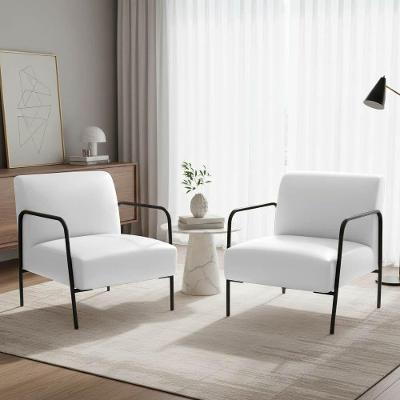 Kit 2 Poltronas Helena Couro Sintético PU Base Aço Branco D'Rossi
