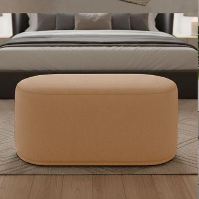 Puff Orgânico Malu Max Bouclê Espuma D-23 Suede Cappuccino D'Rossi