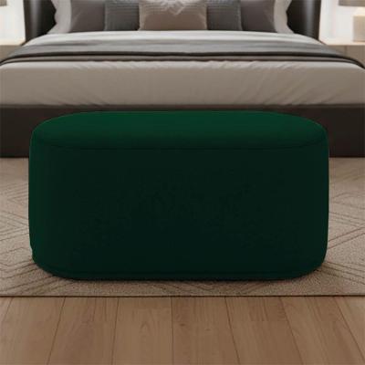 Puff Orgânico Malu Max Bouclê Suede Verde D'Rossi
