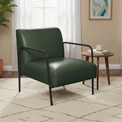 Poltrona Helena Decorativa Couro Sintético PU Espuma D26 Verde D'Rossi