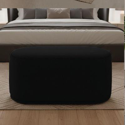 Puff Orgânico Malu Max Bouclê Espuma D-23 Revestimento Suede Preto D'Rossi