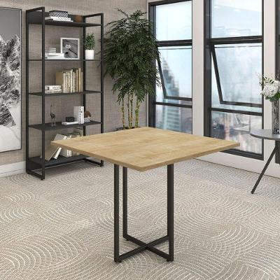 Mesa de Jantar Jade 4 Lugares Quadrada MDP 90CM Preto D'Rossi