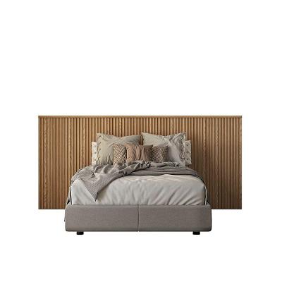 Cabeceira Queen Eloise L04 241cm Ripada no Box MDF Carvalho D'Rossi
