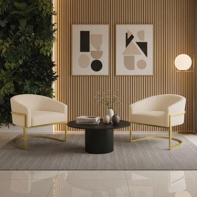 Kit 2 Poltronas Arielle Decorativa Industrial Veludo Mostarda D'Rossi