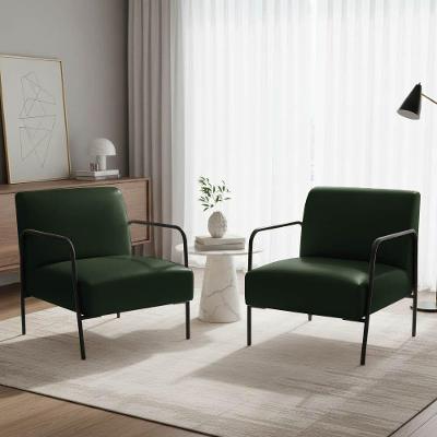 Kit 2 Poltronas Helena Couro Sintético PU Espuma D26 Verde D'Rossi