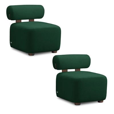 Kit 2 Poltronas Decorativas Helora Bouclê Verde D'Rossi