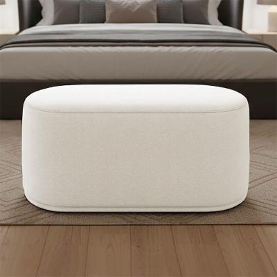 Puff Orgânico Malu Max Bouclê Espuma Suede Off White D'Rossi
