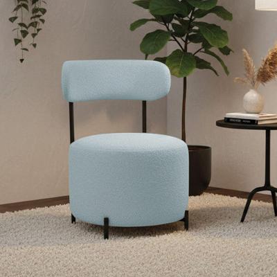 Poltrona Virgínia Decorativa Bouclê Alta Densidade Azul D'Rossi
