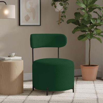 Poltrona Virgínia Decorativa Bouclê Suede Confortável Verde D'Rossi