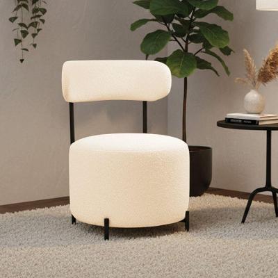 Poltrona Virgínia Decorativa Suede Confortável Off White D'Rossi