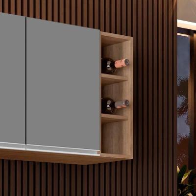 Nicho Aéreo Adega Vertical Ari L06 MDP Garrafeiro para Cozinha Café D'Rossi
