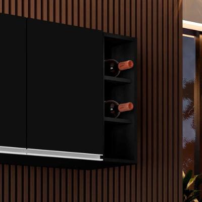 Nicho Aéreo Adega Vertical Ari L06 MDP Garrafeiro para Cozinha Preto D'Rossi