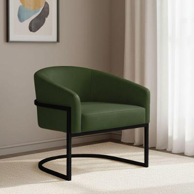 Poltrona Arielle Industrial Couro Sintético Espuma D26 Verde D'Rossi
