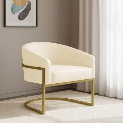 Poltrona Arielle Industrial Sintético PU Espuma D26 Bege D'Rossi