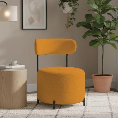 Poltrona Virgínia Decorativa Bouclê Espuma HR Mostarda D'Rossi
