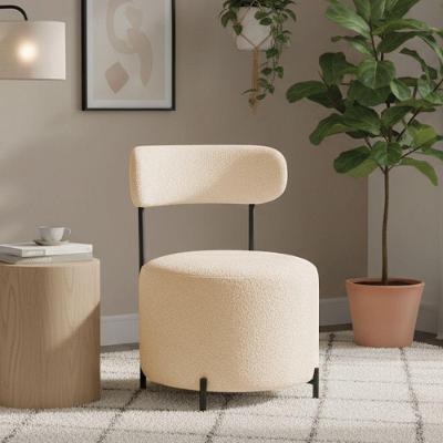 Poltrona Virgínia Decorativa Suede Confortável Bege D'Rossi