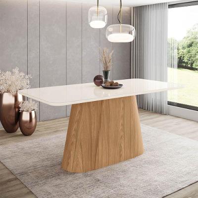 Mesa de Jantar Melina 6 Lugares Vidro 180CM Off White D'Rossi