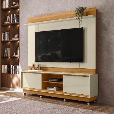 Painel de TV Até 75" Aspen M20 183CM MDP Rodízios Cumaru e Opala D'Rossi