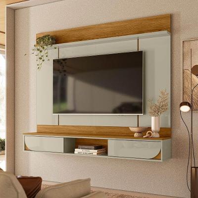 Painel de TV Cris M20 65" 182CM MDP 2 Portas de Correr Cumaru e Opala D'Rossi
