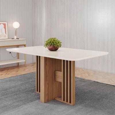 Mesa de Jantar Leo H02 4 Lugares Vidro 120CM Off White D'Rossi