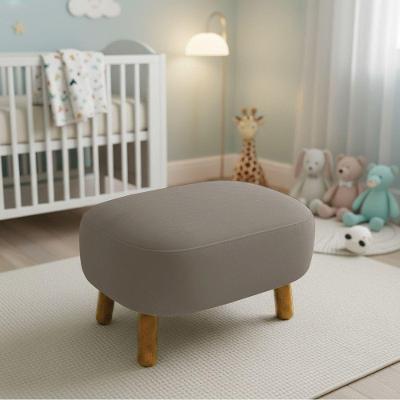 Puff Decorativo Jhessy Retangular Madeira Suede Grafite D'Rossi