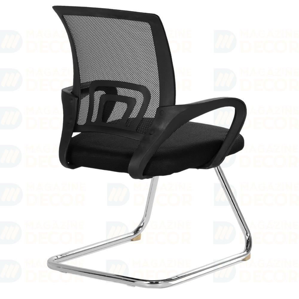 Kit 2 Cadeiras De Escritório Secretária Base Fixa - Preto - 4