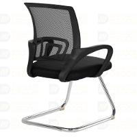 Kit 2 Cadeiras De Escritório Secretária Base Fixa - Preto