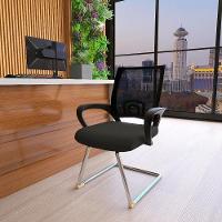 Kit 2 Cadeiras De Escritório Secretária Base Fixa - Preto - 7