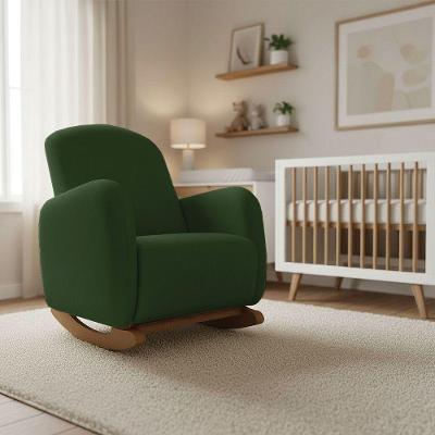 Poltrona de Amamentação com Balanço Jhessy Madeira 72CM Verde D'Rossi