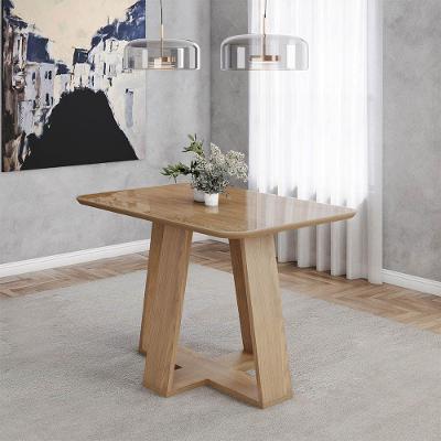 Mesa de Jantar Rui Nature H02 4 Lugares Vidro 120CM Amadeirado D'Rossi