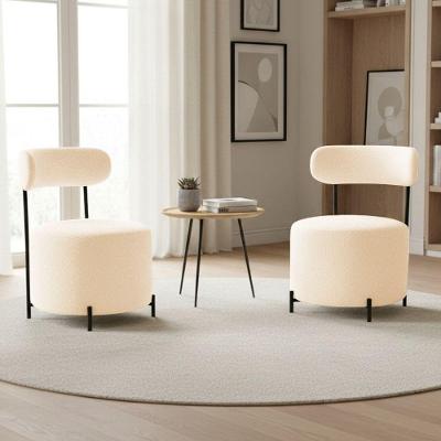 Kit 2 Poltronas Virgínia Decorativas Bouclê Pés de Aço Off White D'Rossi