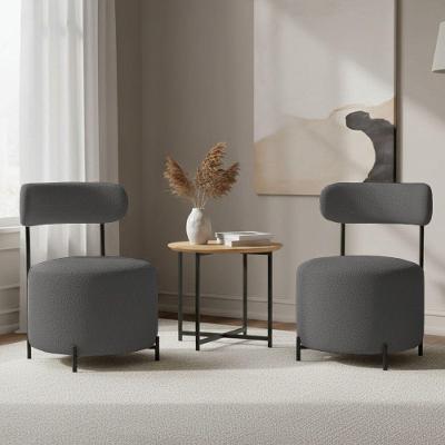 Kit 2 Poltronas Virgínia Decorativas Bouclê Confortável Grafite D'Rossi