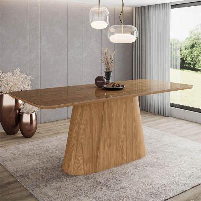 Mesa de Jantar Melina H02 8 Lugares Vidro 200CM Amadeirado D'Rossi